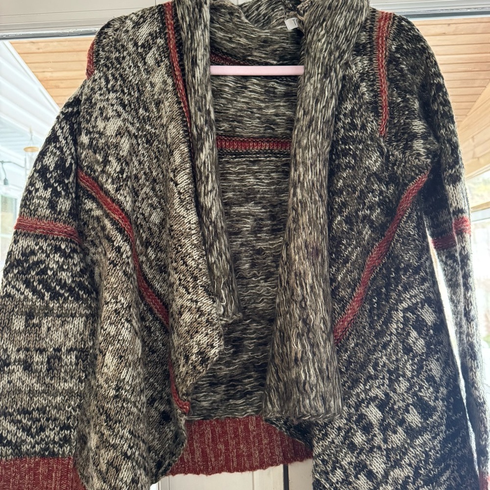 Tobi Black and Brown Patterned Cardigan